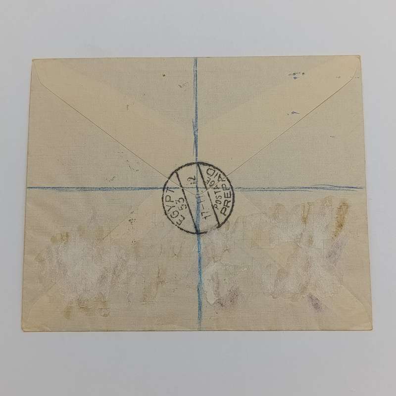 Registered airmail cover Egypt to South Africa with British, South African and U.S Stamps
