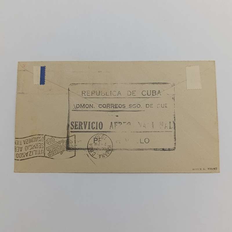 Cuban first flight cover 31 Oct 1930 Santiago to Havana on pre printed airmail cover