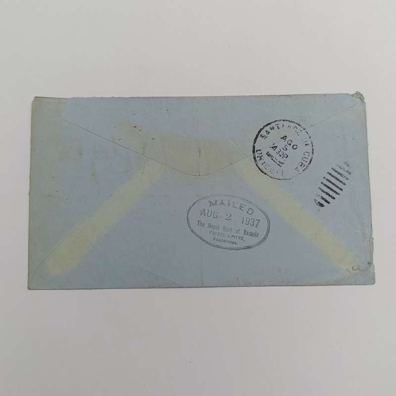 Royal Bank of Canada airmail cover Point A Pitre Guadeloupe to Canada to Santiago Cuba