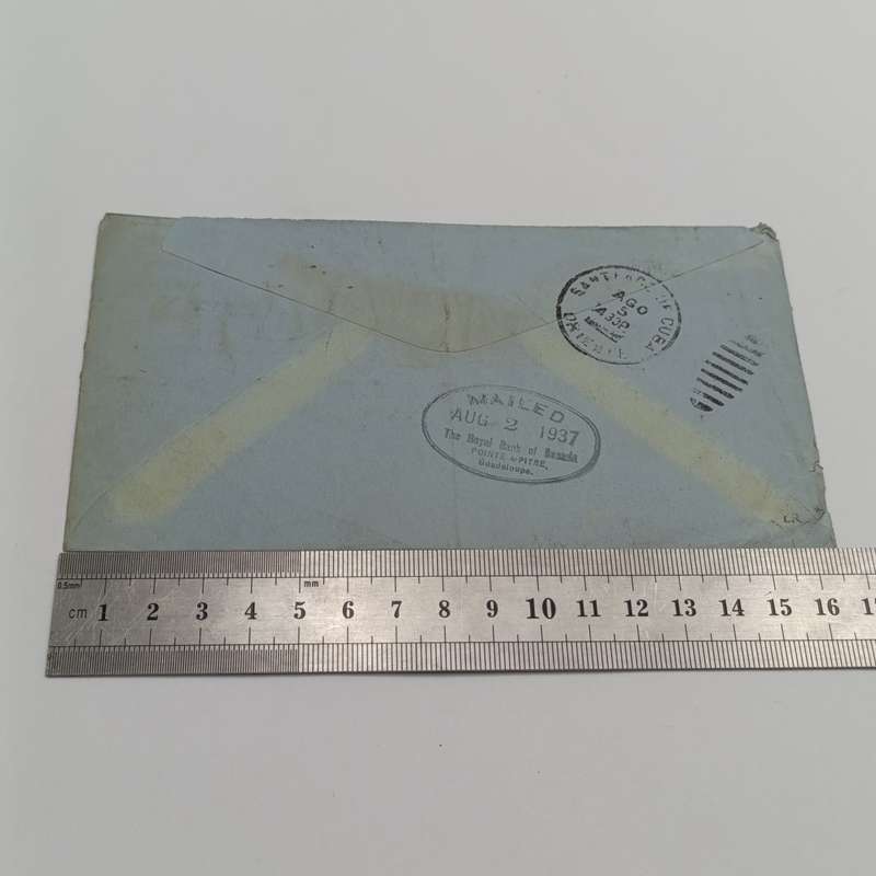 Royal Bank of Canada airmail cover Point A Pitre Guadeloupe to Canada to Santiago Cuba