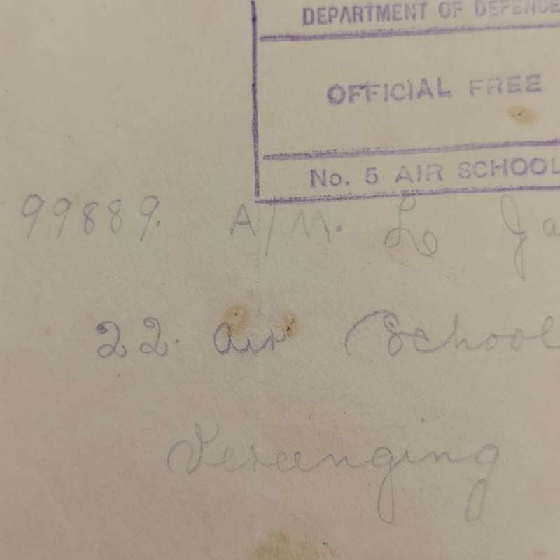On Service  cover official free from no 5 Air School to no 22 Air School Vereeniging