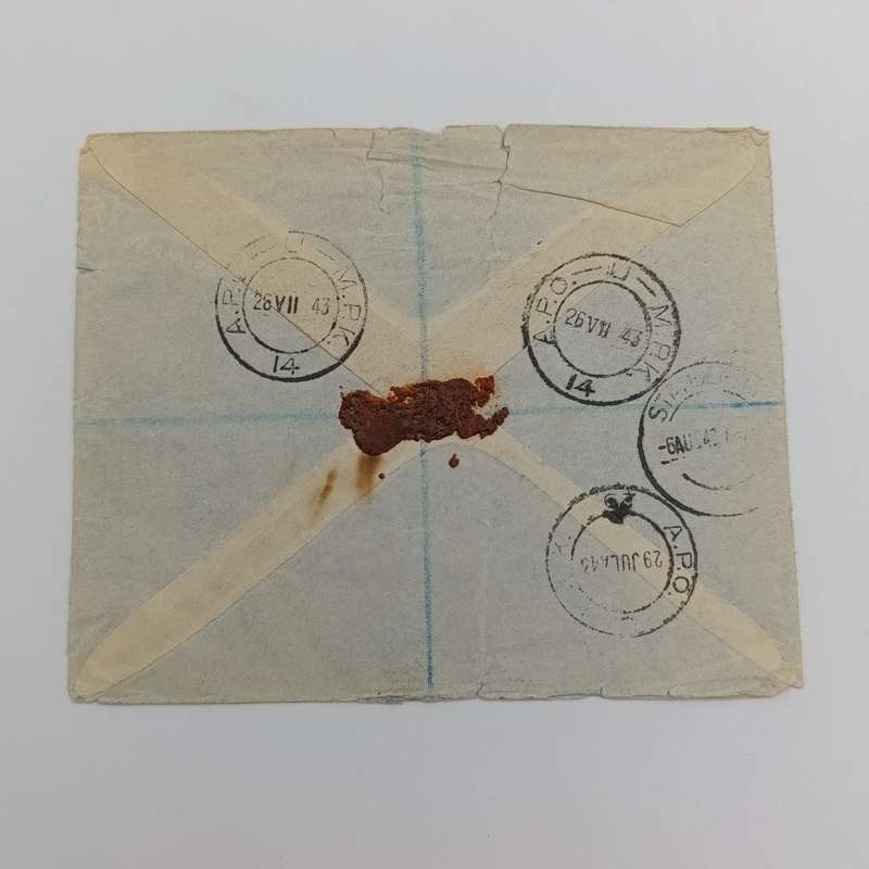 Airmail cover - registered with RAF censor - from Army Post Office 14 to Standerton South Africa