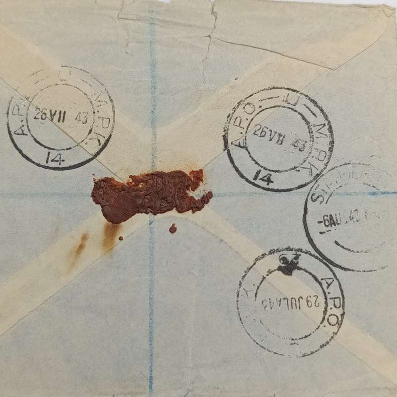 Airmail cover - registered with RAF censor - from Army Post Office 14 to Standerton South Africa