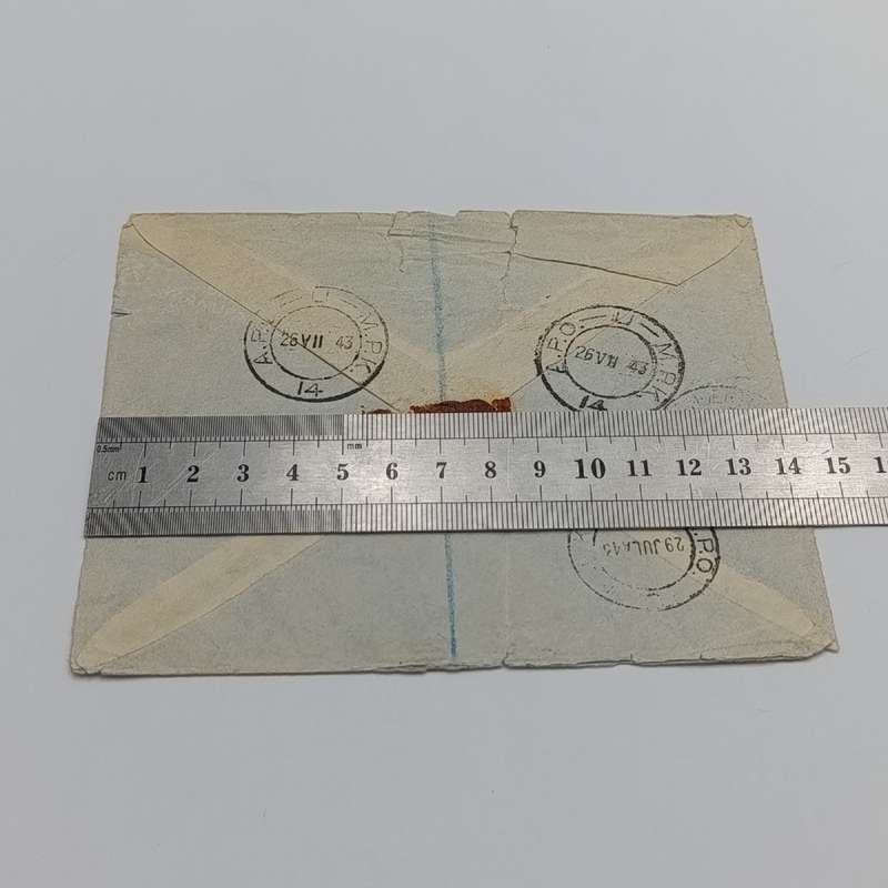 Airmail cover - registered with RAF censor - from Army Post Office 14 to Standerton South Africa