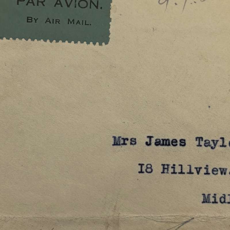 Air mail cover from Christchurch New Zealand to Scotland 9-7-1930 - with 8d New Zealand stamp