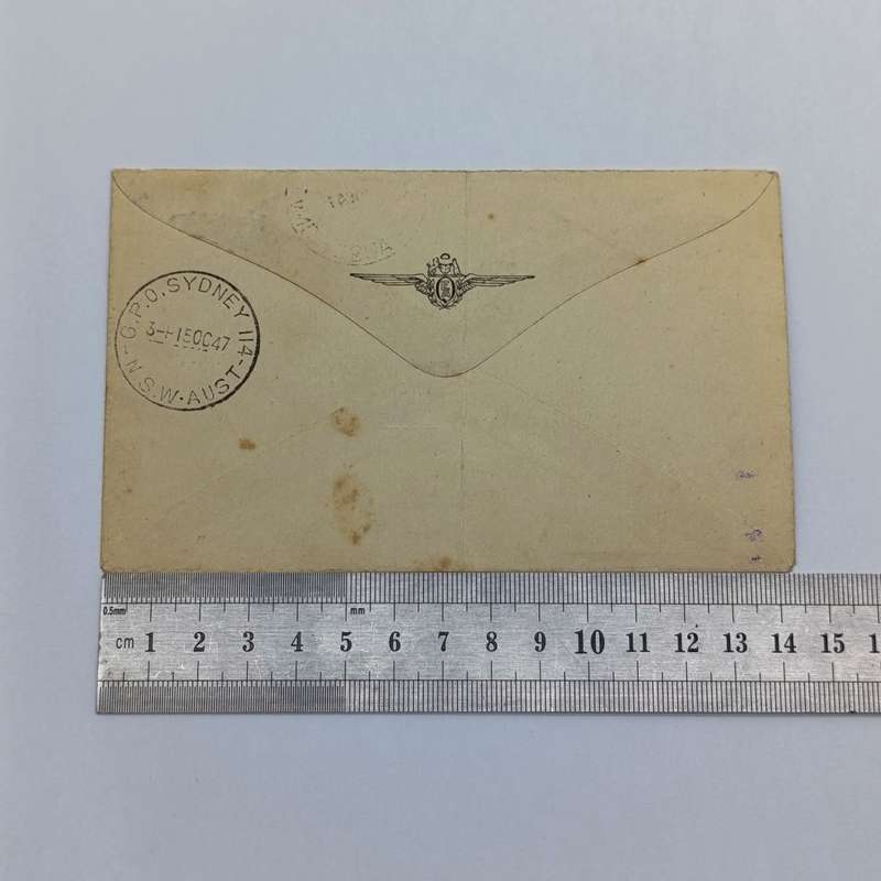 First Flight Cover Norfolk Island Australia 14 Oct 1947 signed by the pilot backstamped Sydney