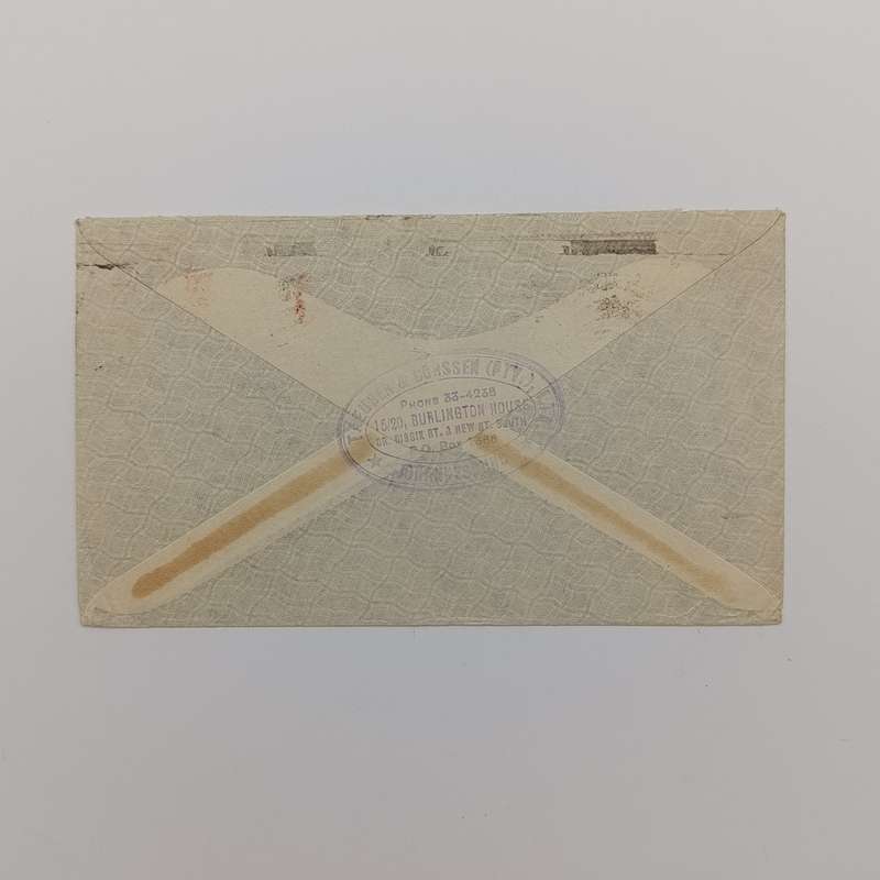 Airmail cover First Flight Johannesburg to SIEG Germany with SACC 49 pair used
