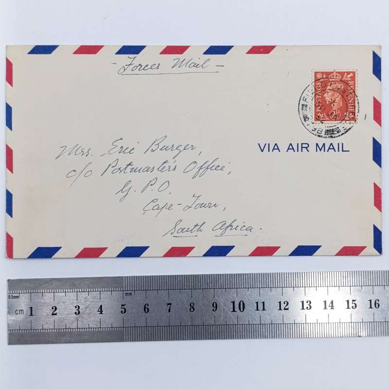 Air Mail cover Field Post office 798 - Forces mail of SAAF in Korea to Cape Town South Africa