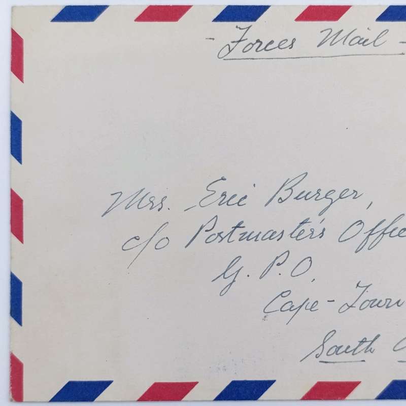 Air Mail cover Field Post office 798 - Forces mail of SAAF in Korea to Cape Town South Africa