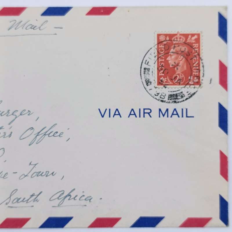 Air Mail cover Field Post office 798 - Forces mail of SAAF in Korea to Cape Town South Africa