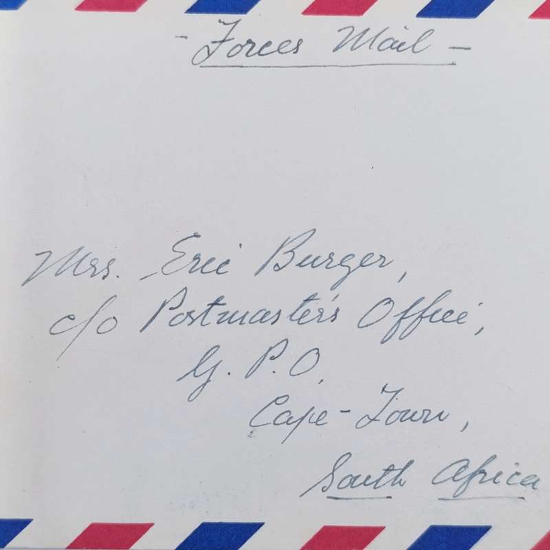 Air Mail cover Field Post office 798 - Forces mail of SAAF in Korea to Cape Town South Africa