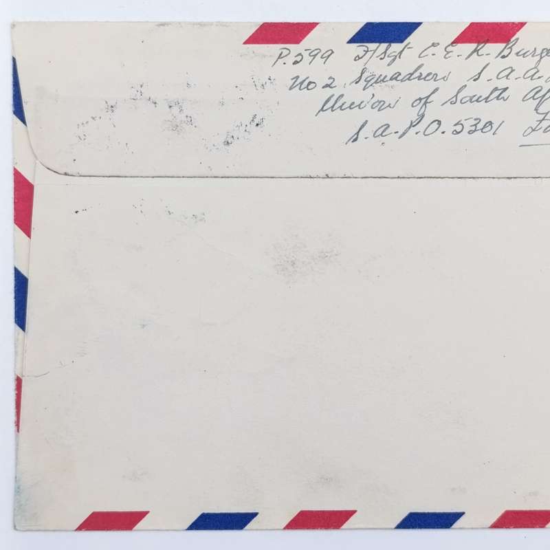 Air Mail cover Field Post office 798 - Forces mail of SAAF in Korea to Cape Town South Africa