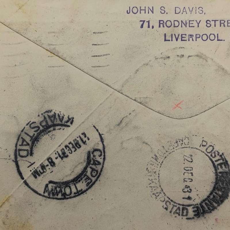 Imperial Airways first flight London to Cape Town 8 Dec 1931 - Arrived Johannesburg 21 Dec 1931