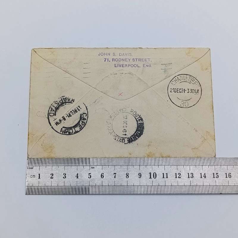 Imperial Airways first flight London to Cape Town 8 Dec 1931 - Arrived Johannesburg 21 Dec 1931