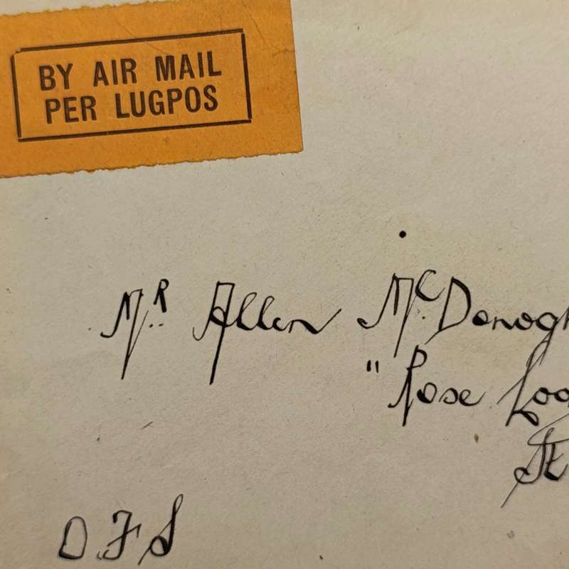 Airmail Cover Cape Town South Africa to Bloemfontein South Africa with block of 4 official stamps
