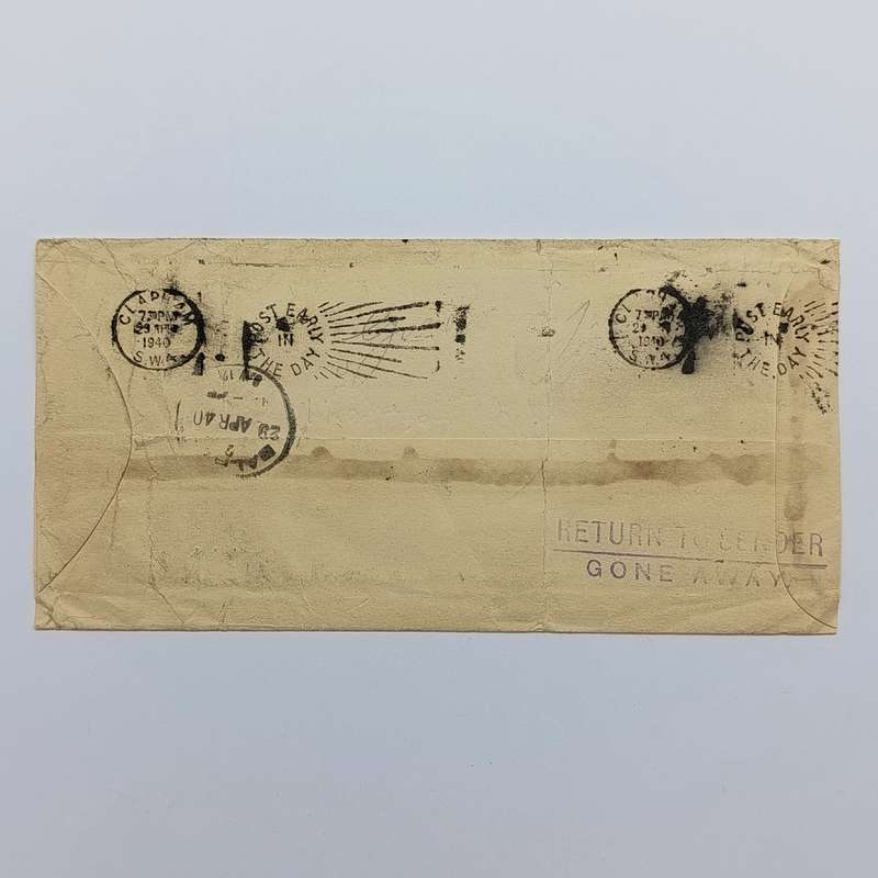 Airmail cover South Africa to London with 2/6 wartime rate stamp cancelled Brakpan 15 Apr 40