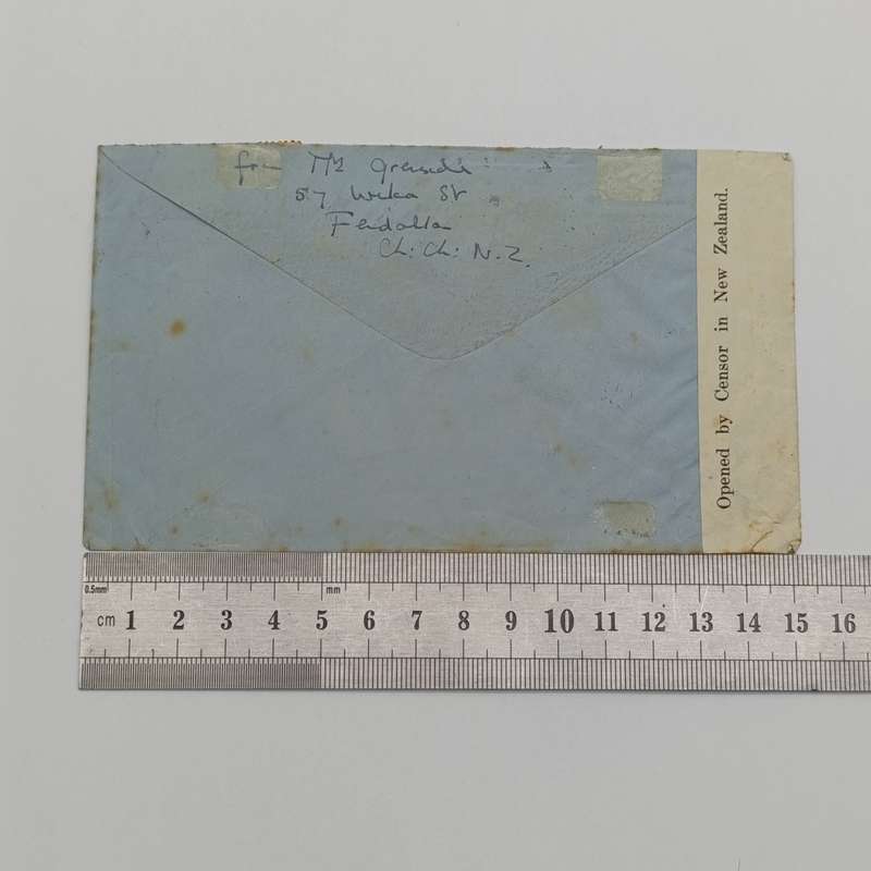 Air mail cover New Zealand to England