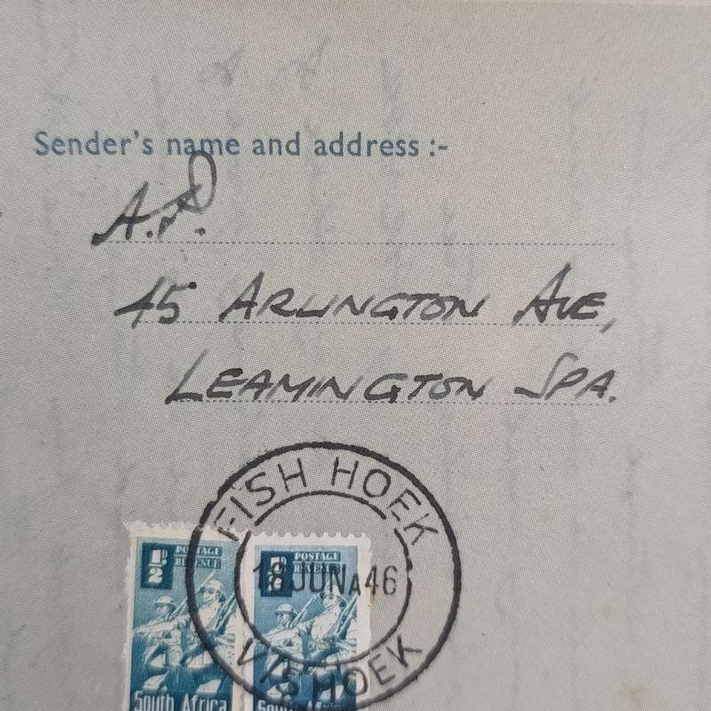 British First Day air mail peace cover 11 June 1946 England to South Africa