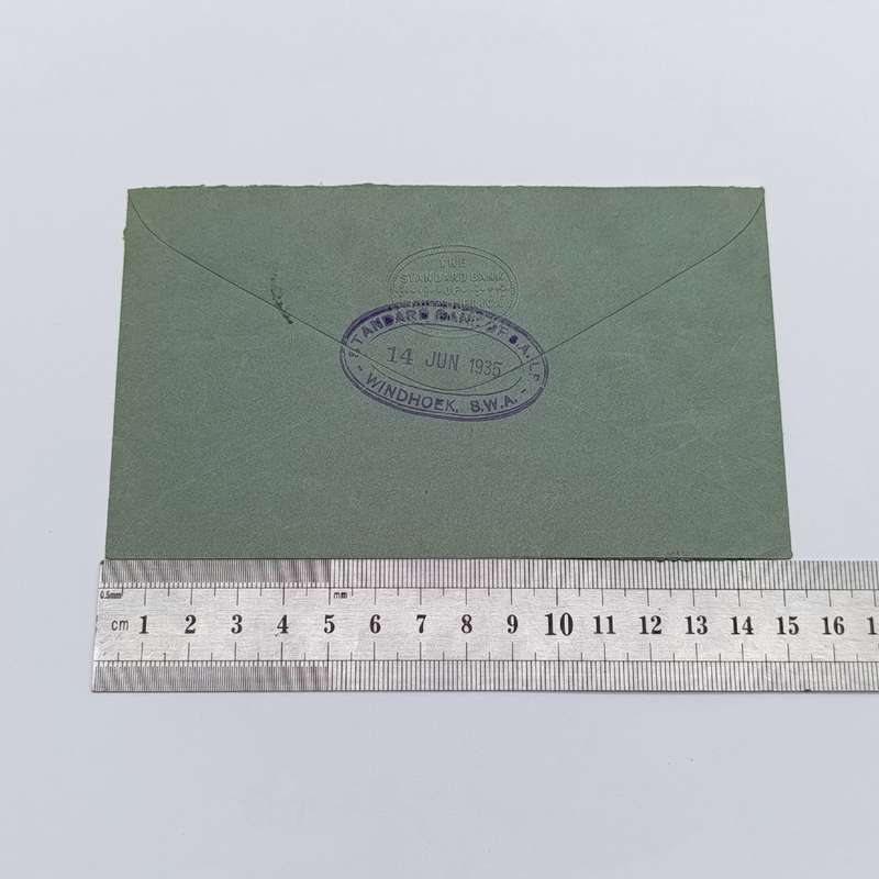 Airmail cover Windhoek SWA to Salisbury Rhodesia with 4 x 1935 SWA stamps cancelled 15-6-35 Windhoek
