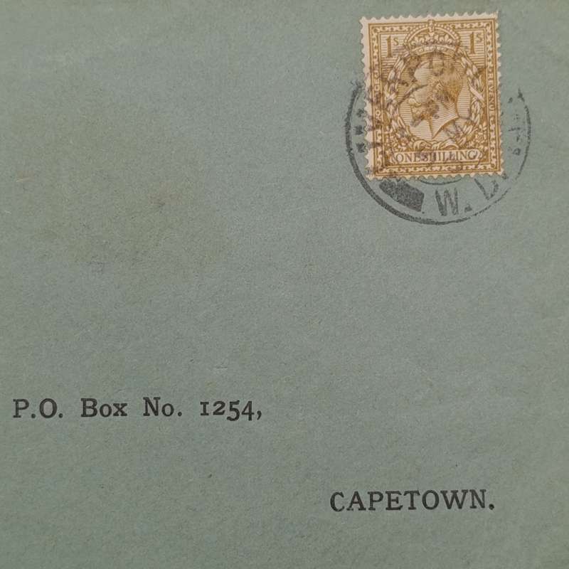 Airmail Cover Liverpool Great Britain to Cape Town South Africa with British One Shilling stamp