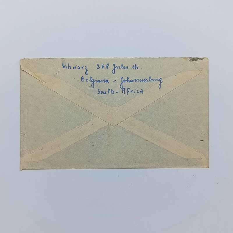 Airmail cover Johannesburg South Africa to Montreal Canada 11 Oct 1947 with 2x South Africa stamps