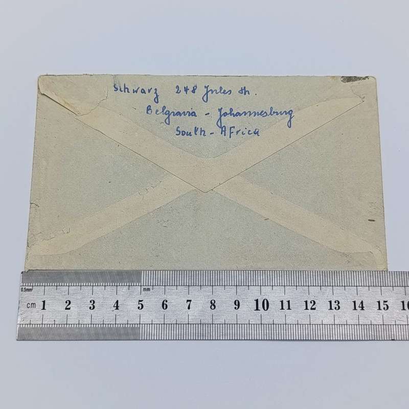 Airmail cover Johannesburg South Africa to Montreal Canada 11 Oct 1947 with 2x South Africa stamps