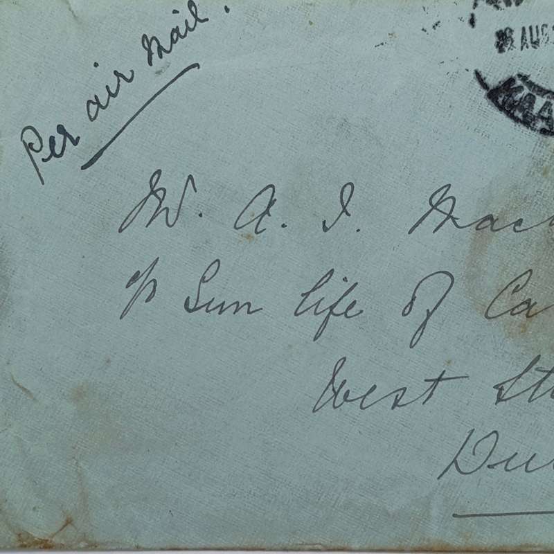 Airmail cover 26/8/1929 Cape Town to Durban with 3 South Africa stamps