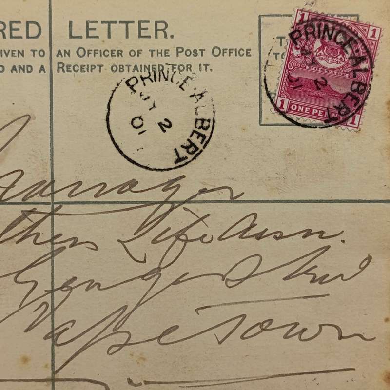Postal Cape of Good Hope Boer War Period Registered Censor cover from Pince Albert South Africa