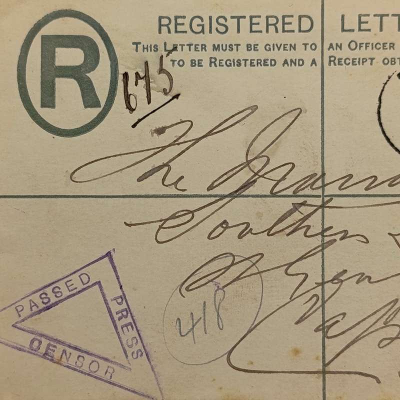 Postal Cape of Good Hope Boer War Period Registered Censor cover from Pince Albert South Africa