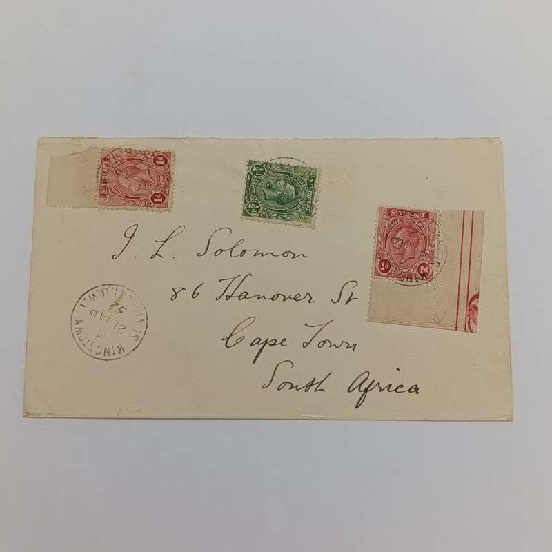 Postal Cover Kingston, ST. Vincent to Cape Town, South Africa cancelled 21 April 1932
