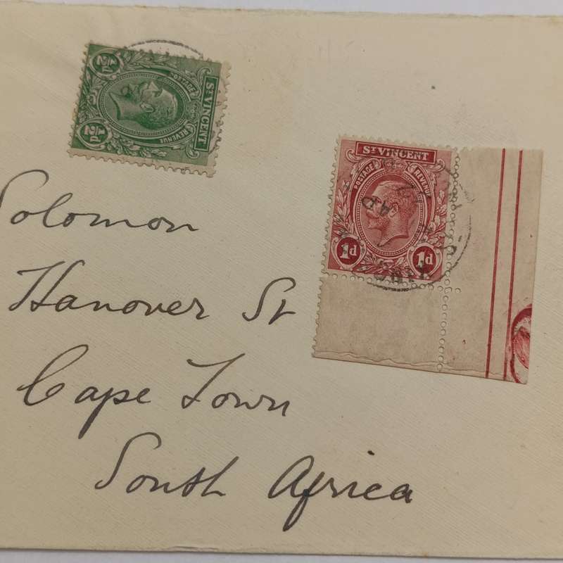 Postal Cover Kingston, ST. Vincent to Cape Town, South Africa cancelled 21 April 1932