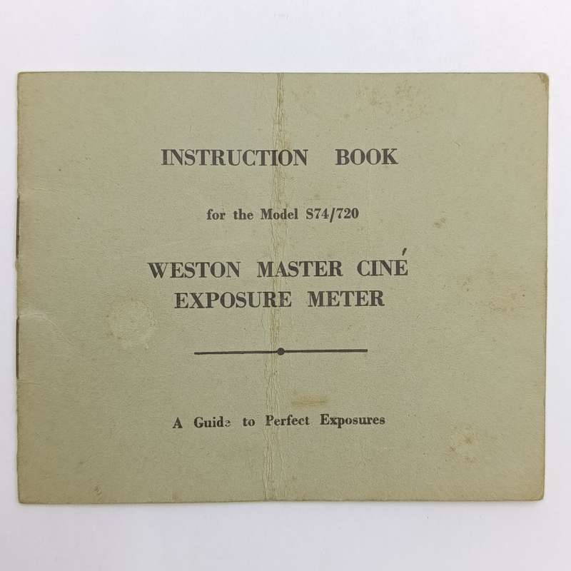Instruction Book for the Model 574/720 Weston Master cine exposure meter