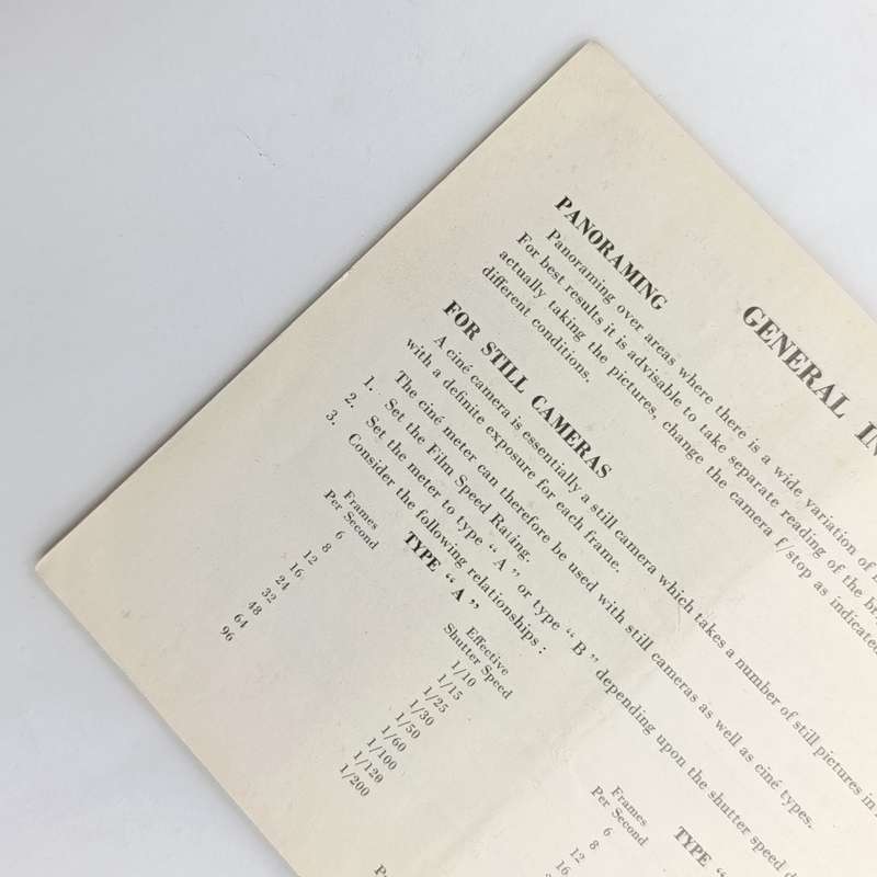 Instruction Book for the Model 574/720 Weston Master cine exposure meter