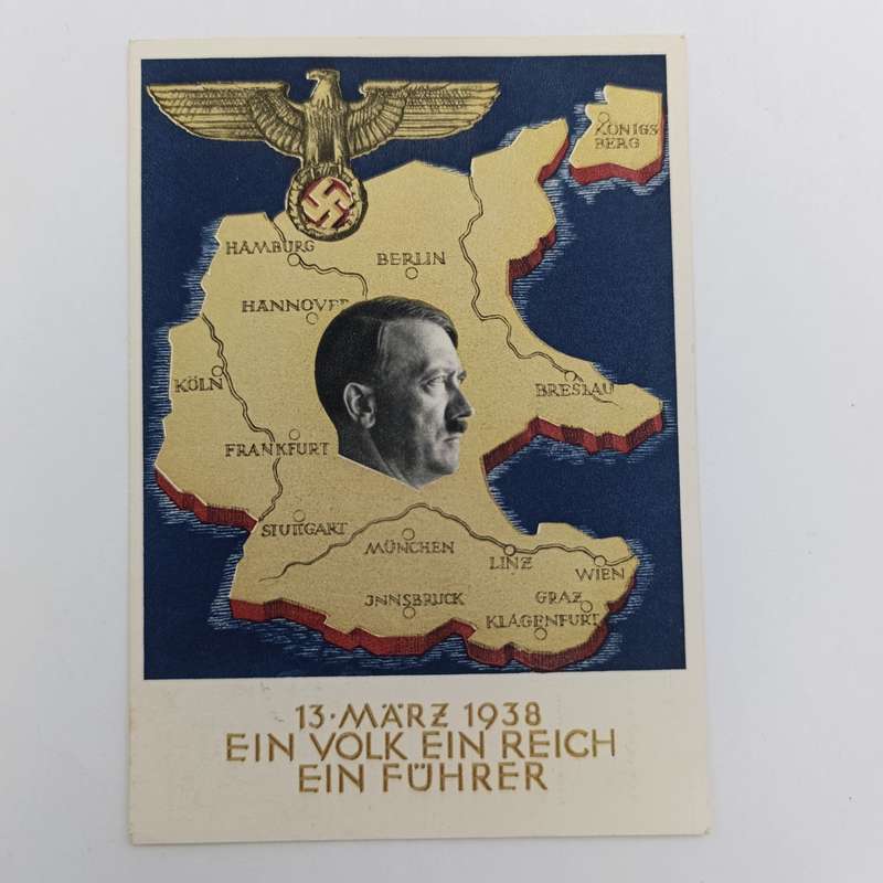 Hitler on map of Germany - 13 March 1938 Ein Volk - Ein Reich