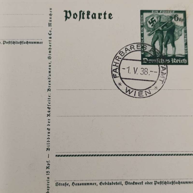 Hitler on map of Germany - 13 March 1938 Ein Volk - Ein Reich