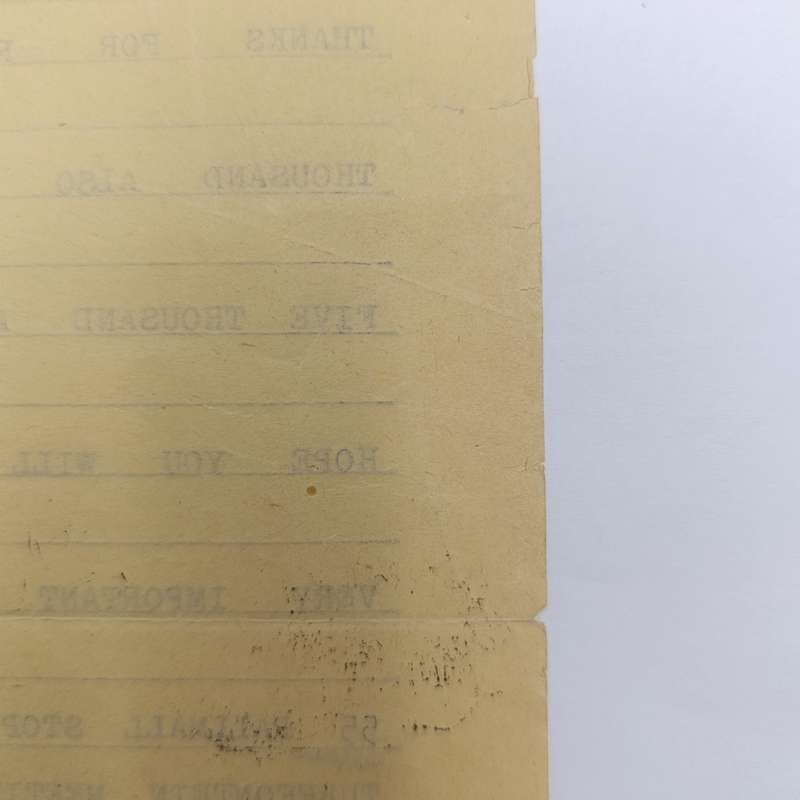 Telegram dated 1947 with 5 South African stamps - A Personal Telegram sent from South Africa to USA