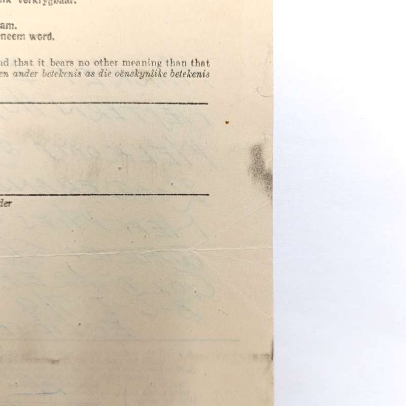 Telegram dated 1947 with 10 South African stamps - a stock report sent from South Africa to USA