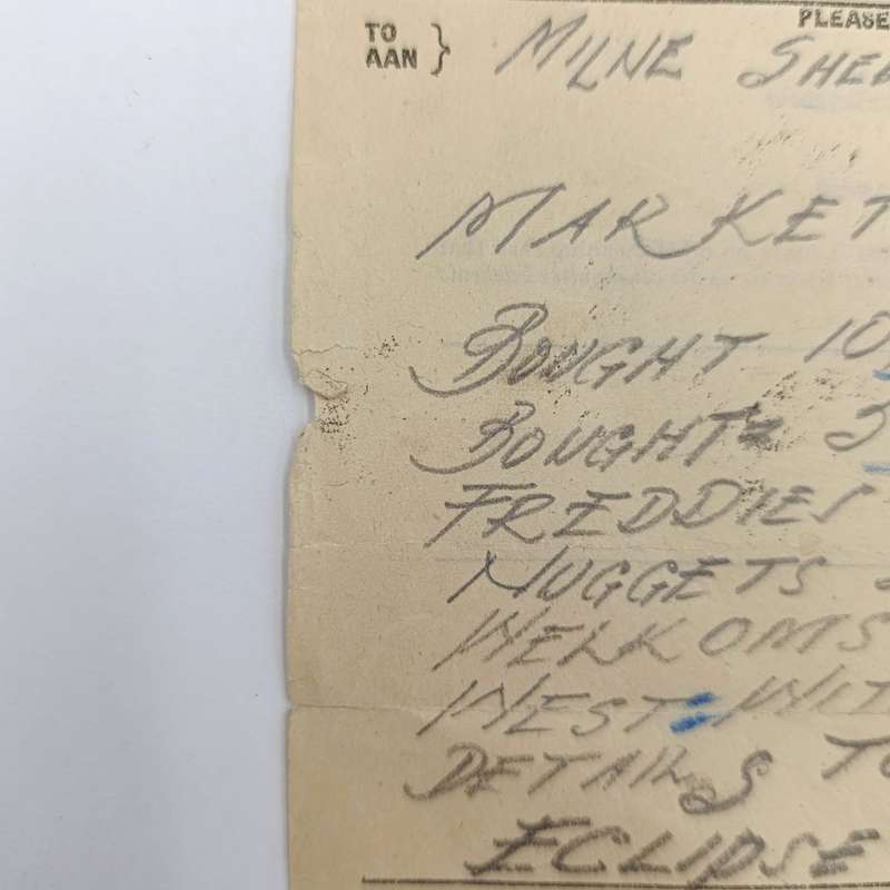 Telegram dated 1947 with 9 South African stamps - A stock report sent from South Africa to USA