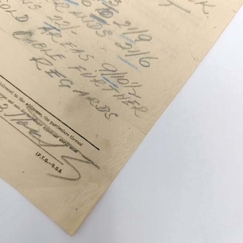Telegram dated 1947 with 9 South African stamps - A stock report sent from South Africa to USA