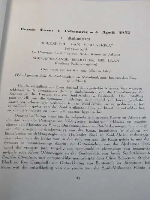 Van Riebeeck-Fees Amptelike Feesprogram 1952 van Hannes Malan - Insluitend toegangskaartjie