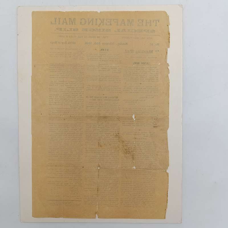 The Mafeking Mail special siege slip dated Friday 22 December 1899 Original