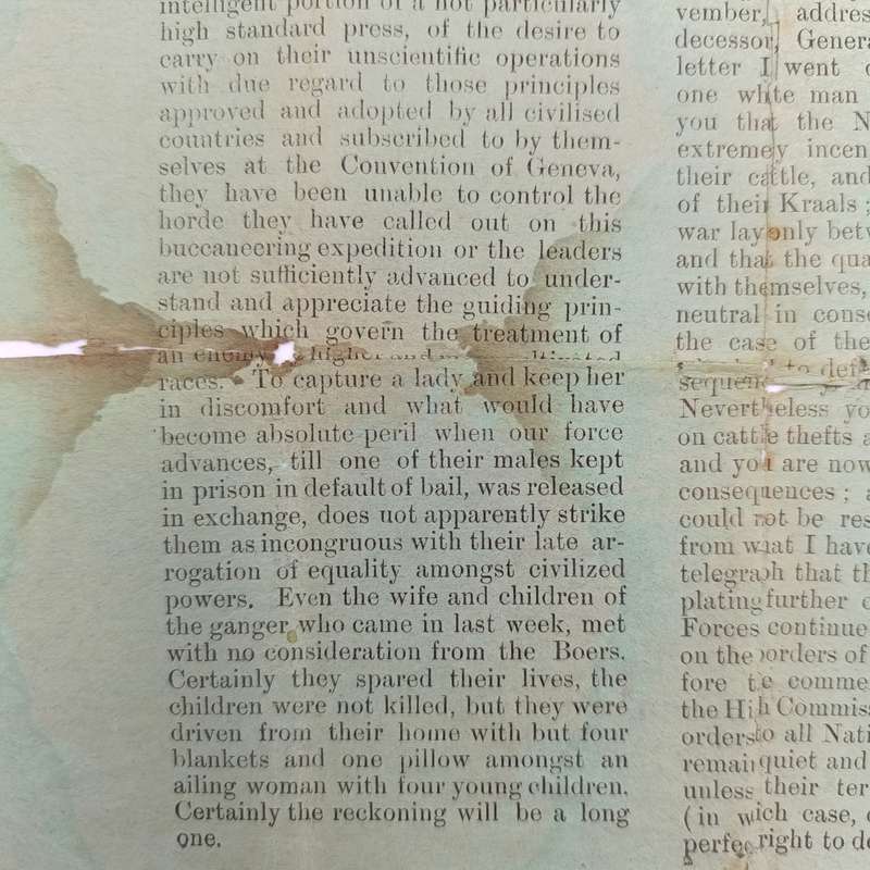 Original copy of The Mafeking Mail special siege edition dated Monday December 11th 1899