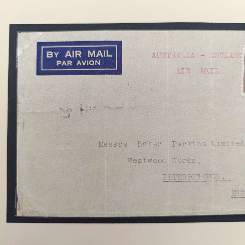 Original letter posted 23 October 1934 in Melbourne Australia in the ships mail room by Air mail