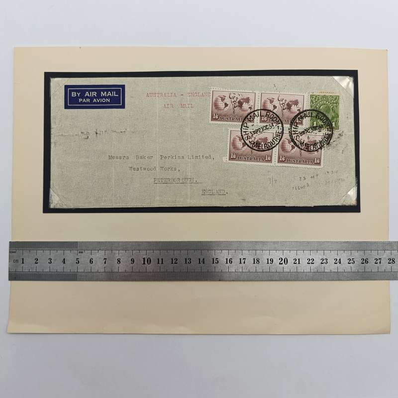 Original letter posted 23 October 1934 in Melbourne Australia in the ships mail room by Air mail