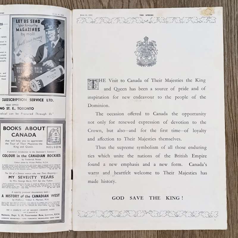 The Sphere - Canadian Number - The Royal tour in Canada and USA - June 24, 1939 magazine