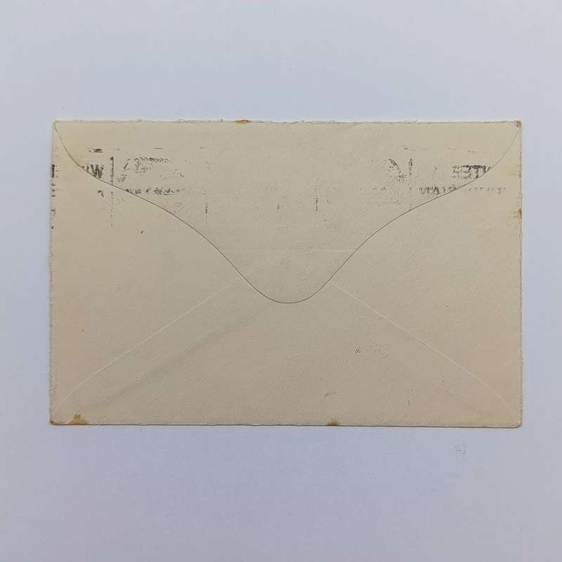 Postal Cover with pair of Southern Rhodesia Victoria Falls 2d stamps with shifted center