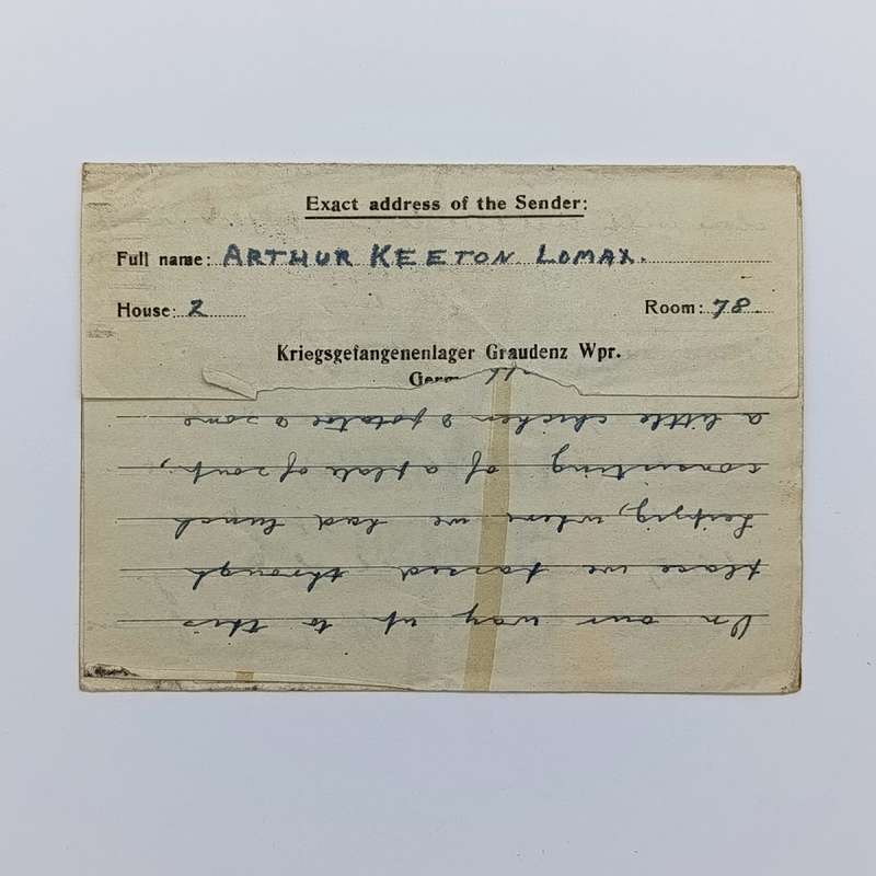 Prisoner of War letter from Graudenz Poland to Heilbron, South Africa with various prison camp