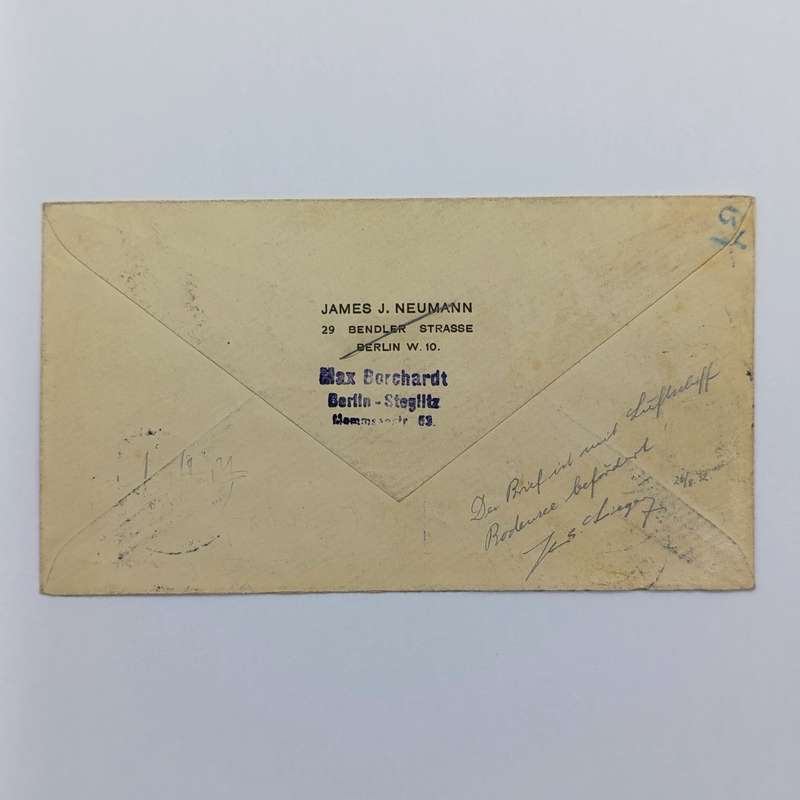 Flight Cover for the Zeppelin "Bodensee" from Berlin to Friedrichshafen on 7/11/1919