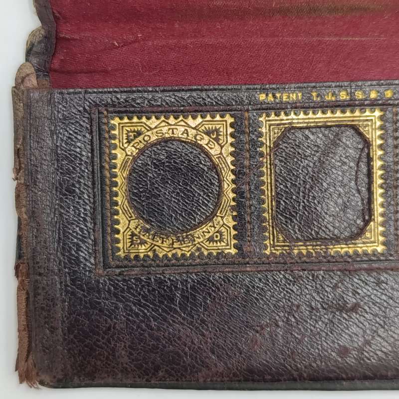 Antique leather stamp wallet
