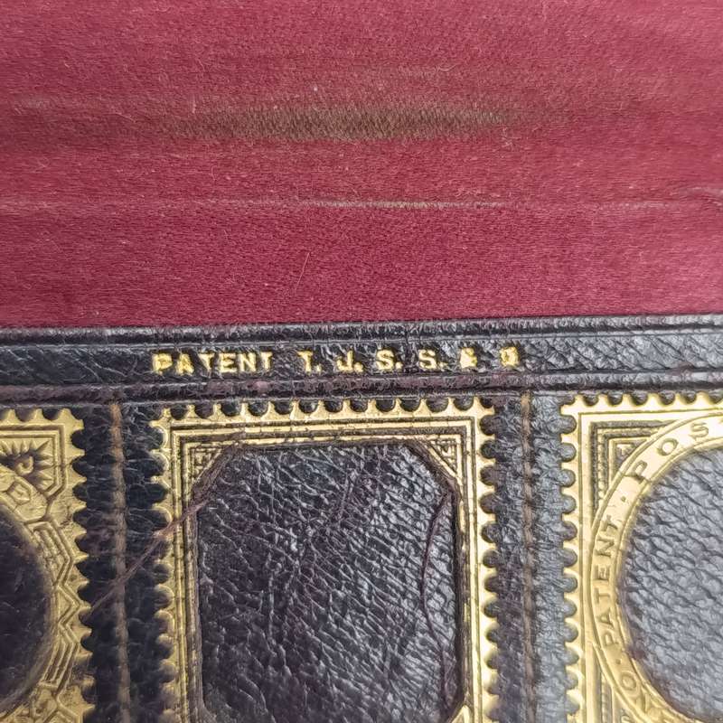 Antique leather stamp wallet